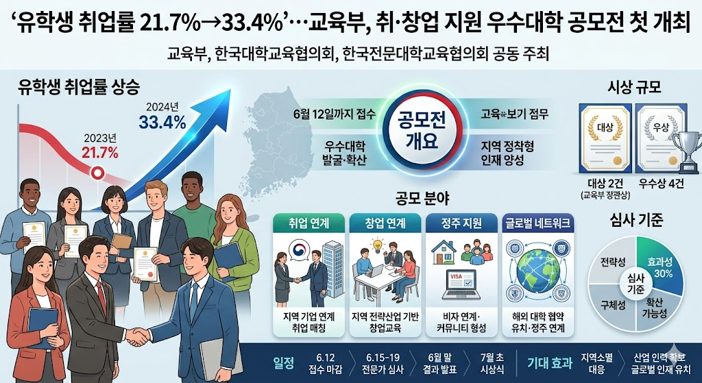 교육부, 취·창업 지원 우수대학 공모...