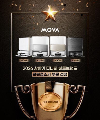 MOVA(모바), 로봇청소기 주요 라인업 ‘2026 상반기 다나와 히트브랜드’에 이름 올려...