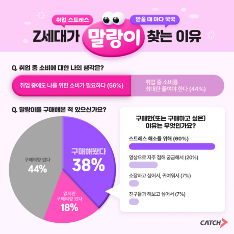 취준생 절반 "취업 준비 중에도 나를 위한 소비 필요"…'말랑이'도 인기